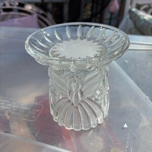 Gorham Holiday Traditions Angels of Peace Glass 4 1/4” Pillar Candleholder